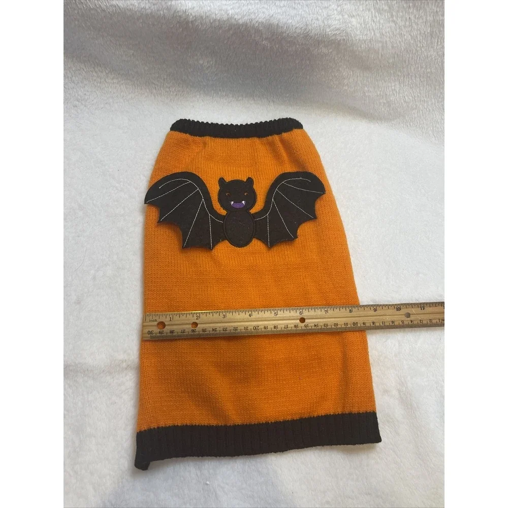 Halloween‎ Dog Sweater Bat Applique Pet Costume Apparel Clothes Orange